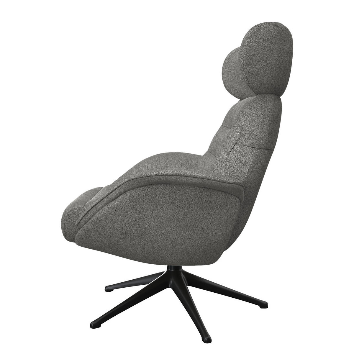 RELAXSESSEL - Grau, Textil/Metall (90/107/90cm) - home24