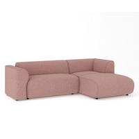 ECKSOFA Melani Rosa Webstoff - Rechts Seite - Pink/Schwarz, Holz/Holzwerkstoff (162/256cm) - Maison de Reve