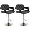 BARHOCKER Dubai, 2er Set, Gestell Metall in Chromoptik, Kunstleder schwarz, - Chromfarben/Schwarz, Kunststoff/Textil (52/100/55cm) - TPFLiving