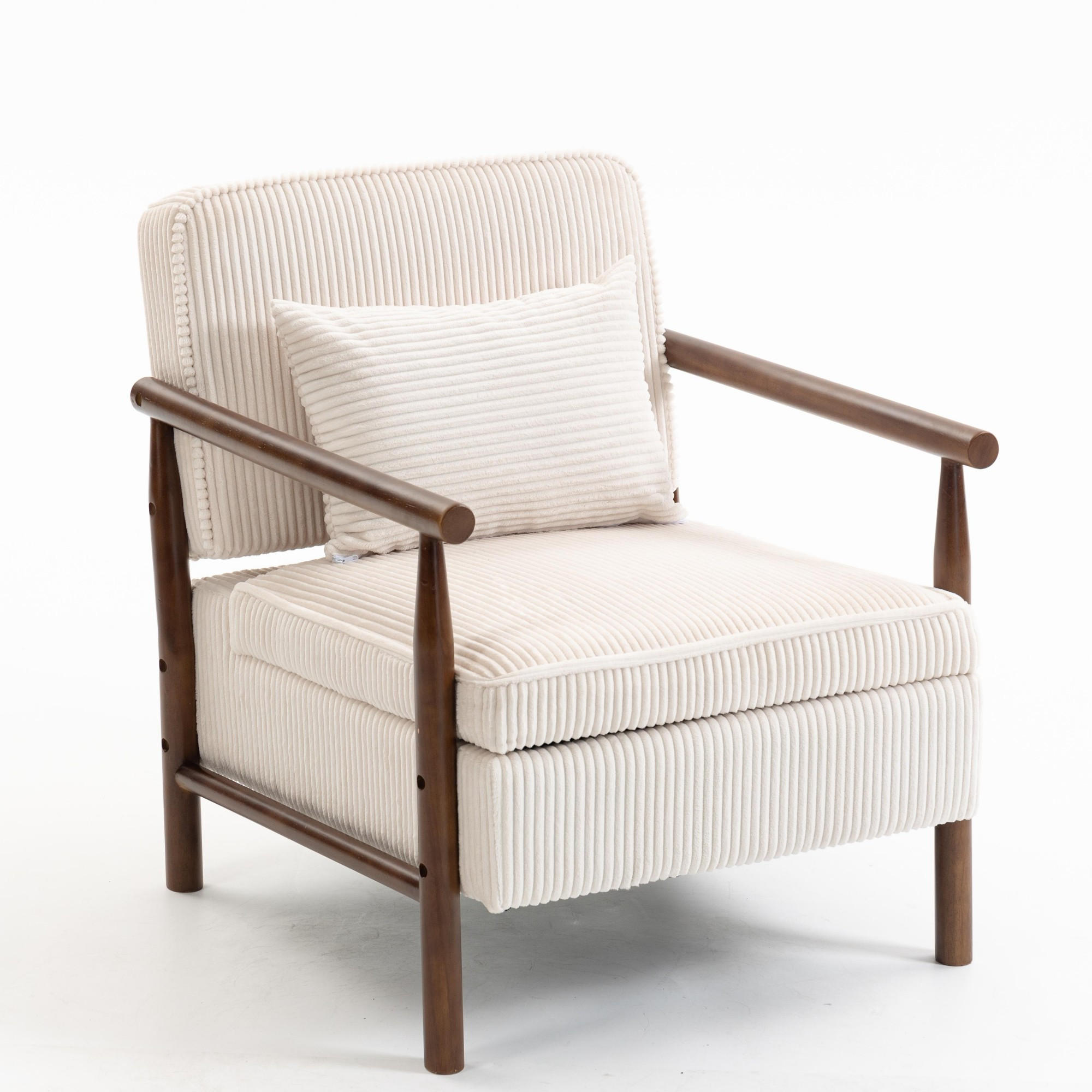 SESSEL Design Sessel,Loungesessel,Polsterstuhl,Cord,Weiß - Weiß, Textil (61/72/80cm) - LVHOM