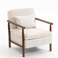 SESSEL Design Sessel,Loungesessel,Polsterstuhl,Cord,Weiß - Weiß, Textil (61/72/80cm) - LVHOM