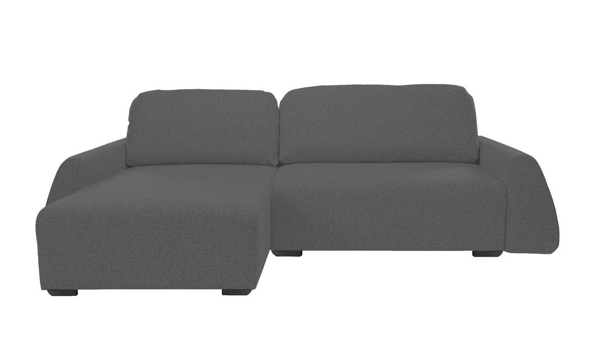 ECKSOFA ALMI mit Schlaffunktion, Bettkasten, Wellenfedern Komfortable Sitzpolsterung Elegantes Design Linke, 160x275 cm Grau - Grau, Holz/Textil (160/275cm) - DomoHome