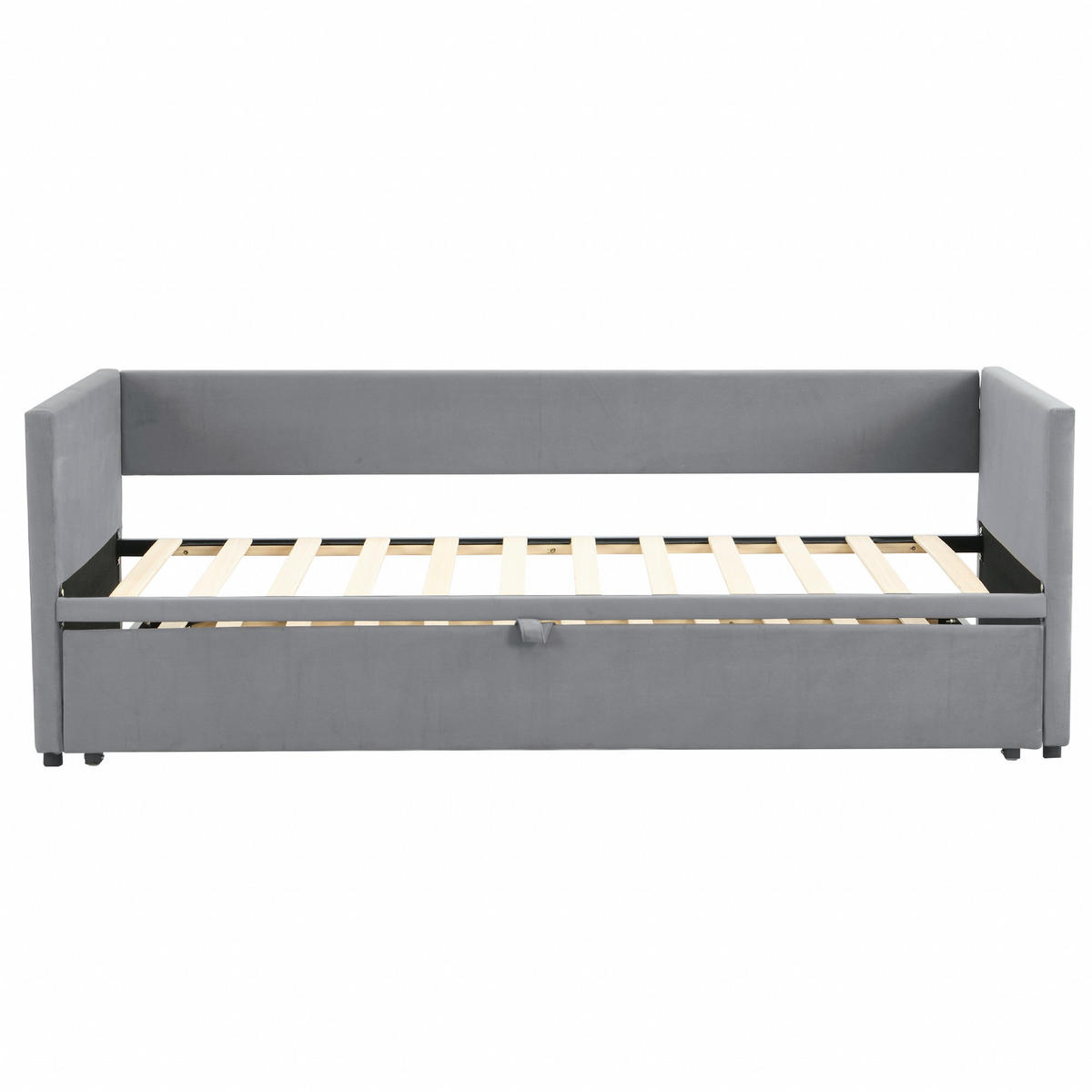 SCHLAFSOFA ausziehbar 90x200/180x200 cm Grau mit Lattenrost - Grau, Metall (90/200cm) - Meubliv