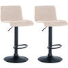 BARHOCKER 2er Set Stoff creme - Creme/Schwarz, Textil/Metall (39/84/36cm) - CLP
