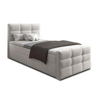 BOXBETT ARGENTARO 120x200 cm mit Bettkasten und Matratze - Beige - Beige/Schwarz, Holz/Holzwerkstoff (120/200cm) - AX Living