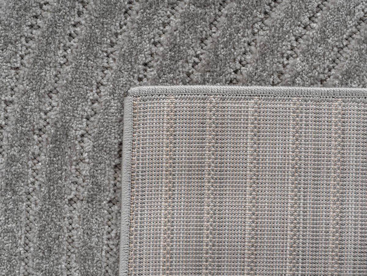 TEPPICH In-/Outdoor Kurzflor Skandi 3D-Design Polypropylen Balkon Silber Rechteckig 140x200 - Silberfarben, Textil (140/200cm) - KADIMA DESIGN