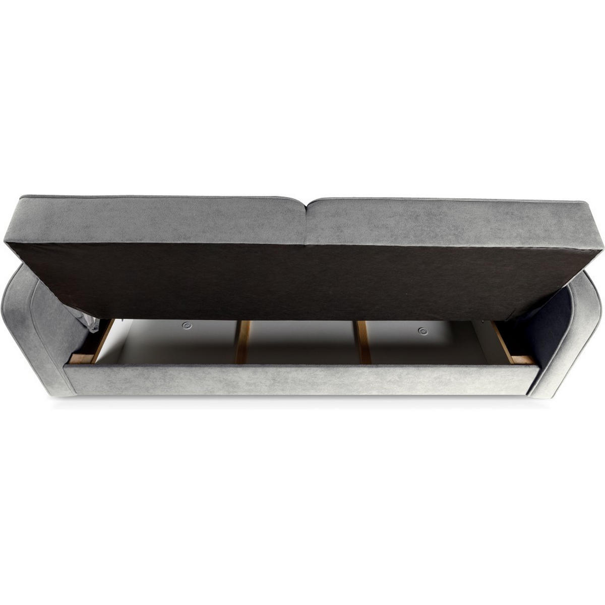 SCHLAFSOFA 3-Sitzer Pavo mit Bettkasten, Grau - Schwarz/Grau, Textil (222/90/93cm) - Beautysofa