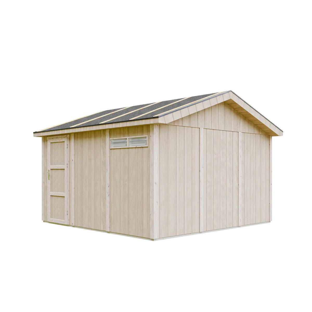 GARAGE 13 m²- L378xB412 cm - Konstruktion aus LP Smartside-Panels - Gartenhaus Timbela M990B - Beige, Holzwerkstoff (354/269/368cm) - Timbela