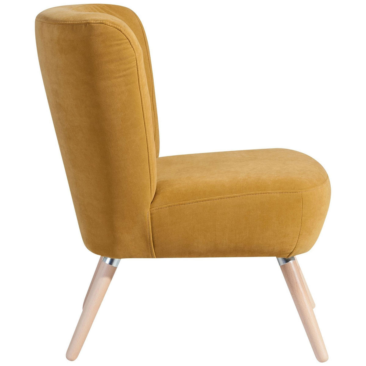 SESSEL Kassi Bezug Veloursstoff Buche natur / mais - Gelb, Kunststoff (69/80/68cm) - 58aufmkessel