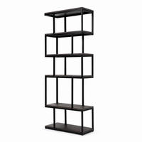 BÜCHERREGAL Wooden, Eiche Espresso, Metall Schwarz - Braun, Holz (70/179/30cm) - WOODEK