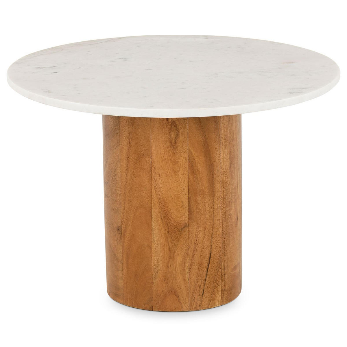 COUCHTISCH YAMUNA - Weiß/Naturfarben, Naturmaterialien/Holz (60/60/42cm) - IDIMEX