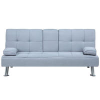 3-SITZER-SCHLAFSOFA Polsterbezug Hellgrau Roxen - Hellgrau, Textil (168/77/81cm) - Beliani