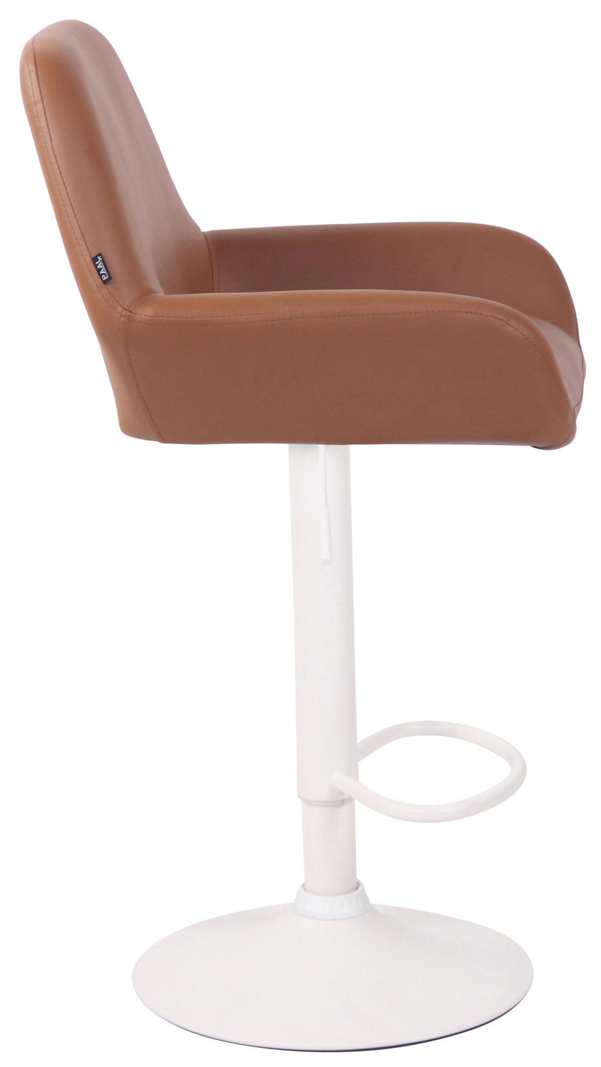 BARHOCKER Lederlook hellbraun - Hellbraun/Weiß, Textil/Metall (51/89/52cm) - CLP