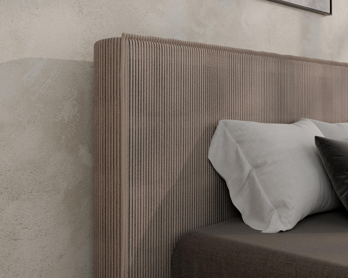 POLSTERBETT SANA 140x200cm, ohne Matratze, cappuccino - Cappuccino, Holz (140/200cm) - Homesy