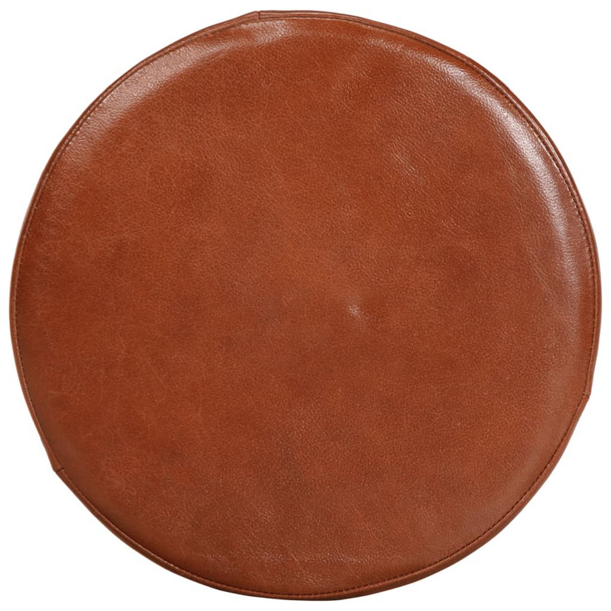 BARHOCKER Feni 2er-Set Echtleder und Akazie Dunkelbraun - Dunkelbraun, Holz (45/76/45cm) - DELUKE