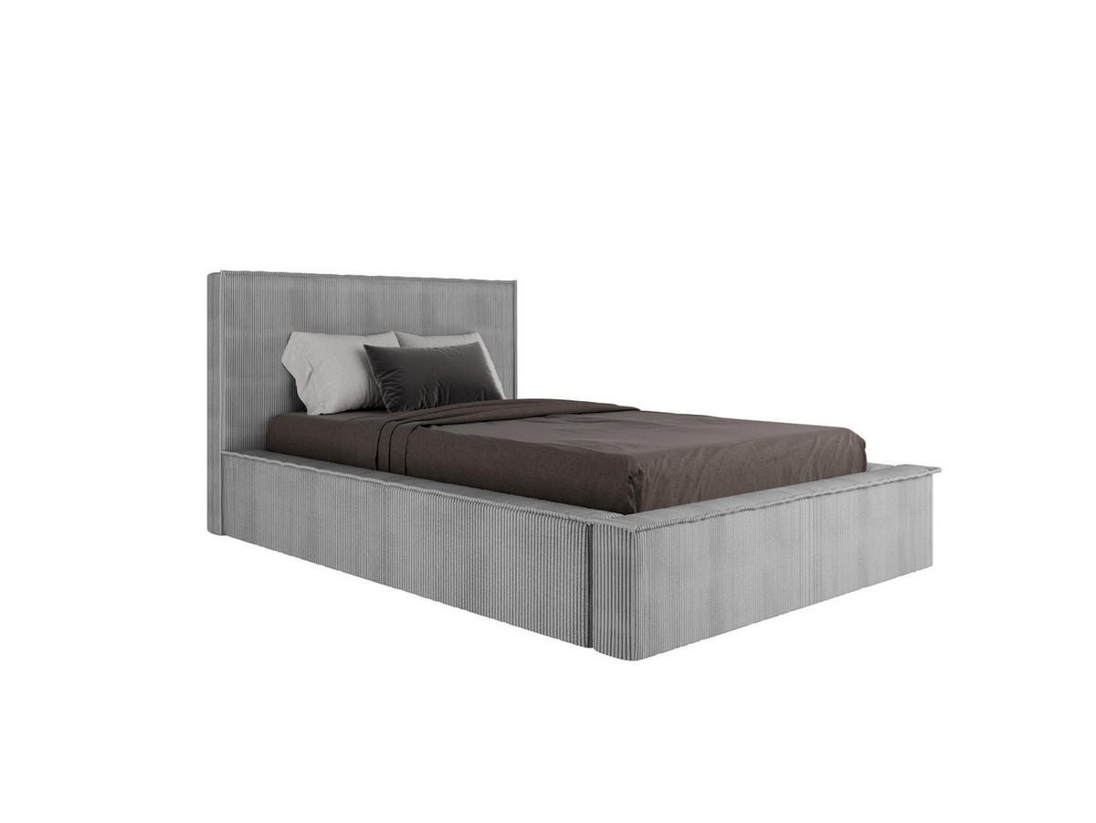 POLSTERBETT SANA 120x200cm Elegantes Polsterbett für modernen Wohnstil , Taschenfederkernmatratze LIORA(19cm), grau - Grau, Holz (120/200cm) - Panda Möbel