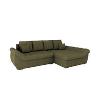 ECKSOFA ZAYA mit Schlaffunktion L-Form, Sofa mit Bettkasten, Wohnzimmersofa, Couch, Soffa, Bettsofa, RECHTS-Grün - Grün, Holz (279/175cm) - Homesy