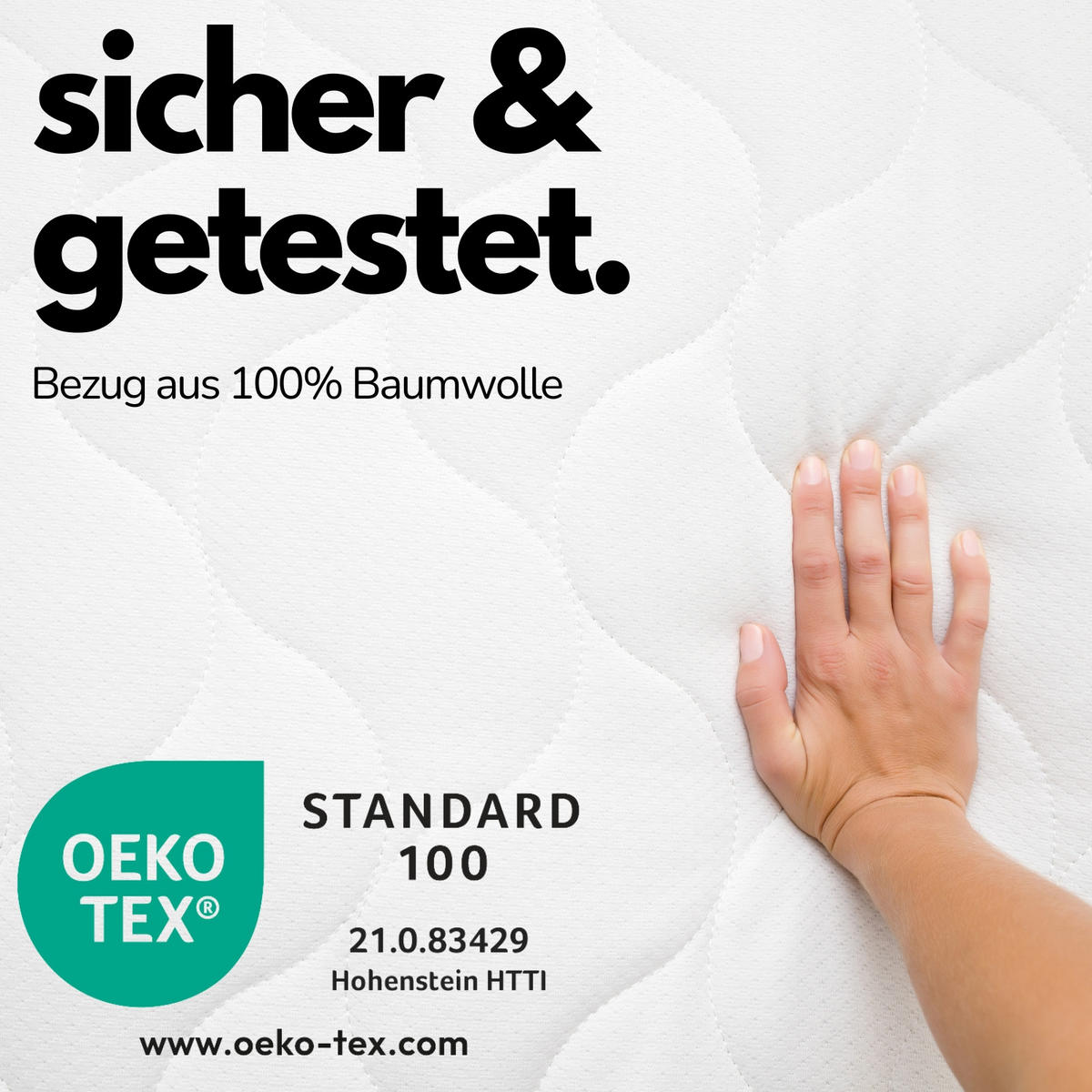 BABYMATRATZE für Laufgitter 6-eckig, CLOUD Basic - Weiß, Textil (116/100cm) - Sämann – make a difference.