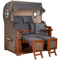 STRANDKORB 2-Sitzer Düne Mahagoni - Anthrazit/Braun, Holz/Metall (125/170/80cm) - Mr. Deko