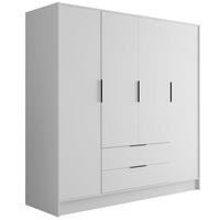 KLEIDERSCHRANK mit Flügeltüren KOLIN 200x200cm Weiß / Weiß - Weiß, Holzwerkstoff (200/200/51cm) - ALTDECOR