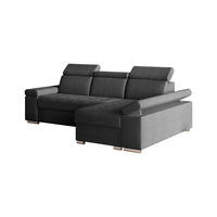 ECKSOFA mit Schlaffunktion Luka L Twist 23 - Dunkelgrau - Rechts - Dunkelgrau/Silberfarben, Holzwerkstoff (260/168cm) - Möblo