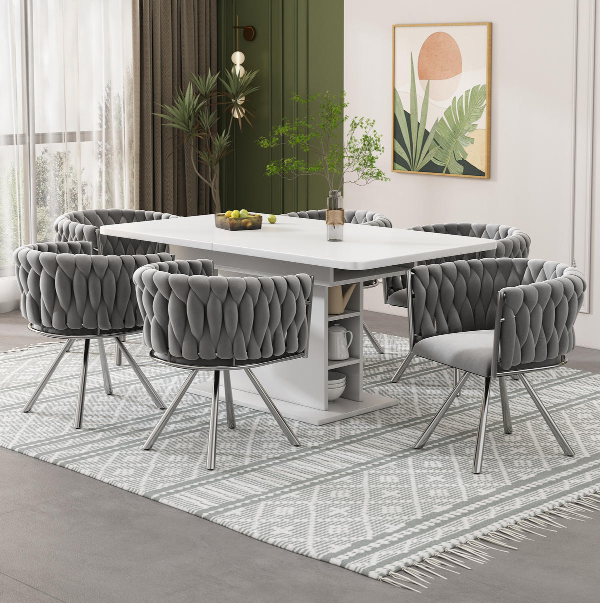 ESSZIMMERSTUHL 2er-Set Grau mit 360°-Drehfunktion - Grau, Metall (59/72/54cm) - MIVRAY