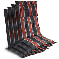 HOCHLEHNER Highlux HL 120x52x7cm Grau-Orange-Weiß-Kariert (4tlg) - Orange, Textil (52/120cm) - Beautissu 