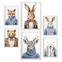 POSTER Set Mit 6 Kleider A3 & A4 Weißer Rahmen - Weiß, Papier (29/3cm) - Nacnic