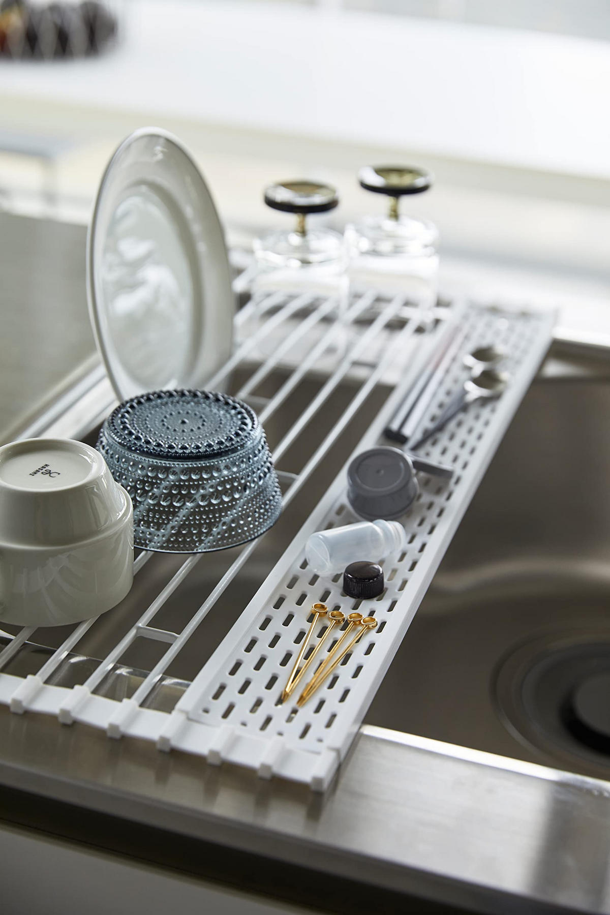 ABTROPFGESTELL 5057 Tower Weiß 0,8 x 42 x 26 cm - Weiß, Metall (42/1/26cm) - Yamazaki