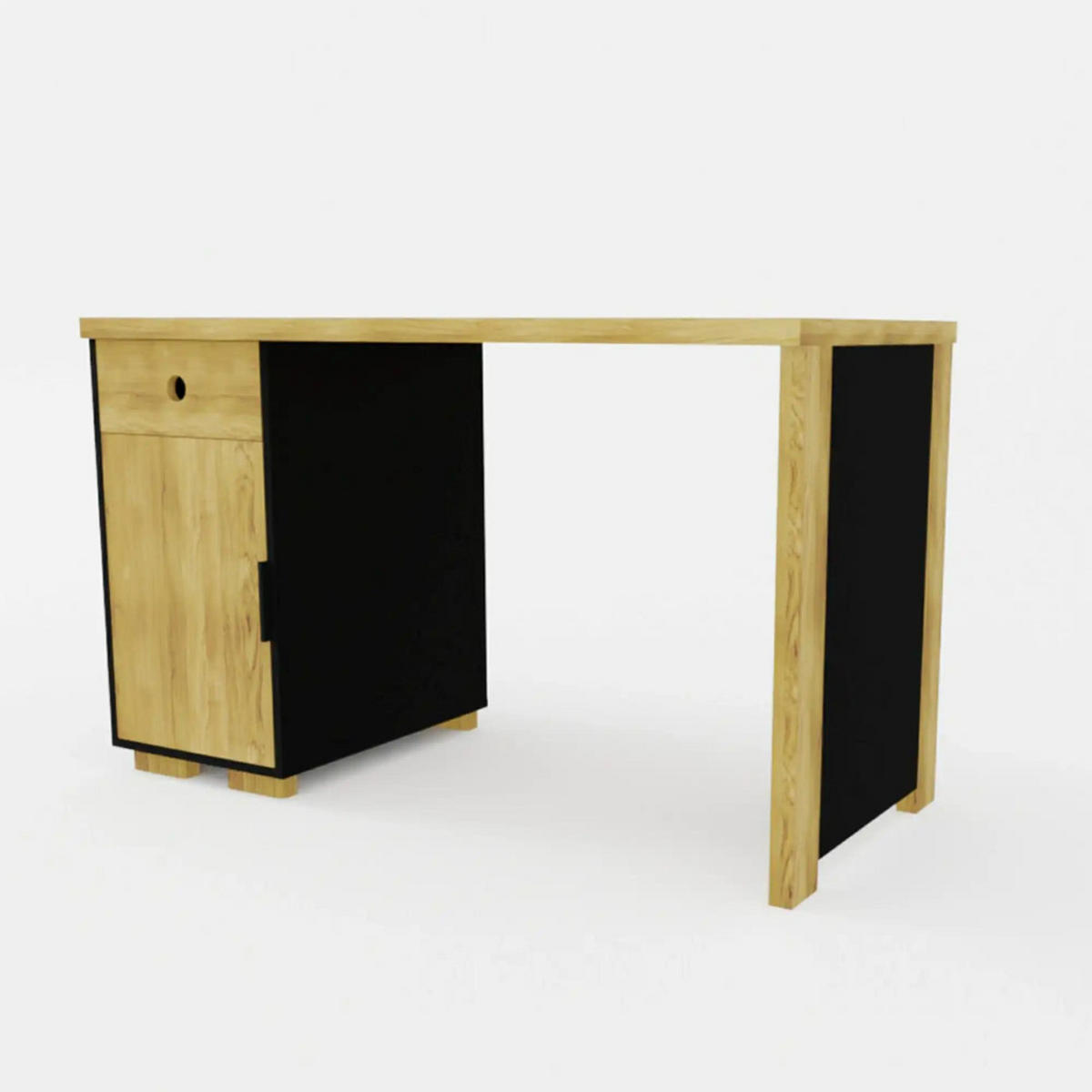 COMPUTERTISCH aus Massivholz fürs Arbeitszimmer CARLA - Eichefarben, Holz (60/150/75cm) - Rawood Furniture