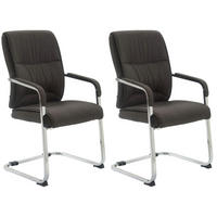 SCHWINGSTUHL 2er Set Stoff dunkelgrau - Dunkelgrau, Textil/Metall (58/102/65cm) - CLP