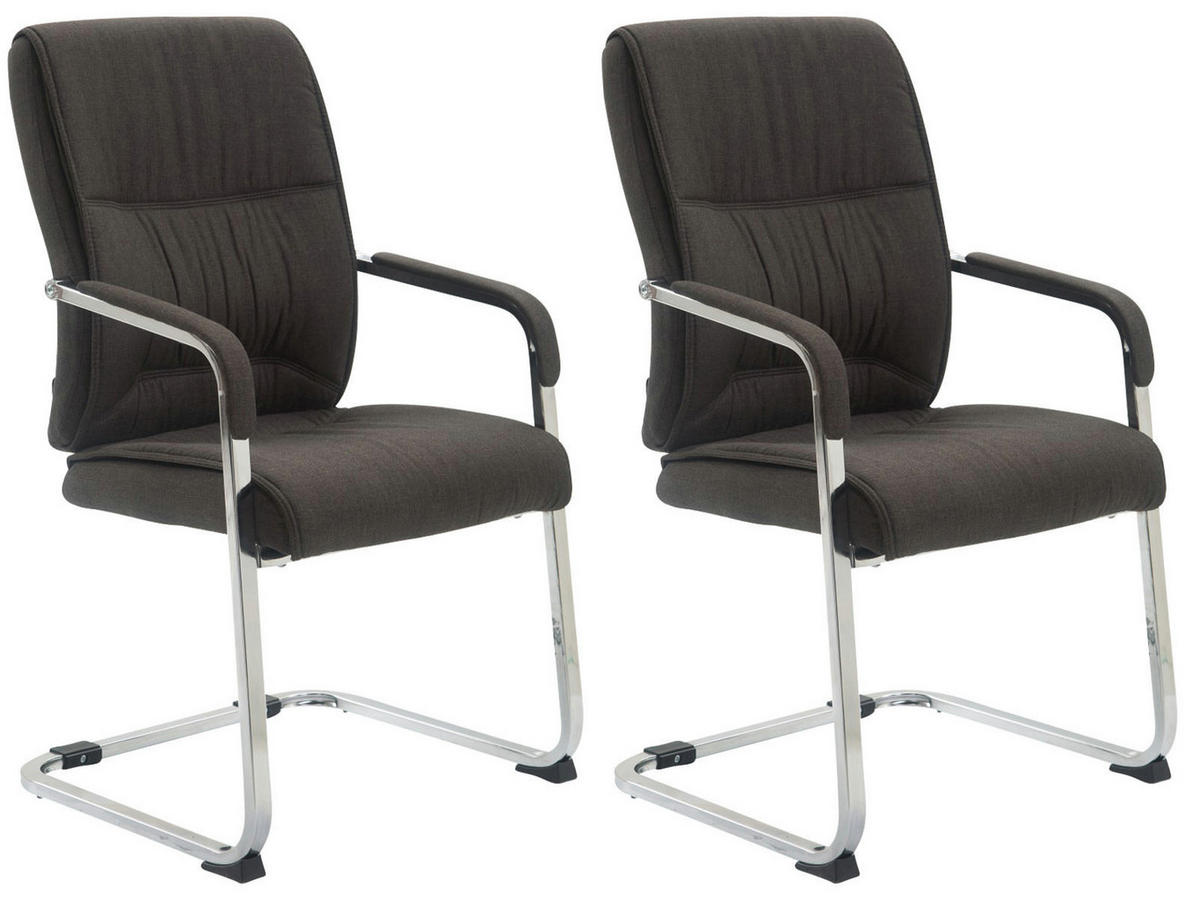 SCHWINGSTUHL 2er Set Stoff dunkelgrau - Dunkelgrau, Textil/Metall (58/102/65cm) - CLP