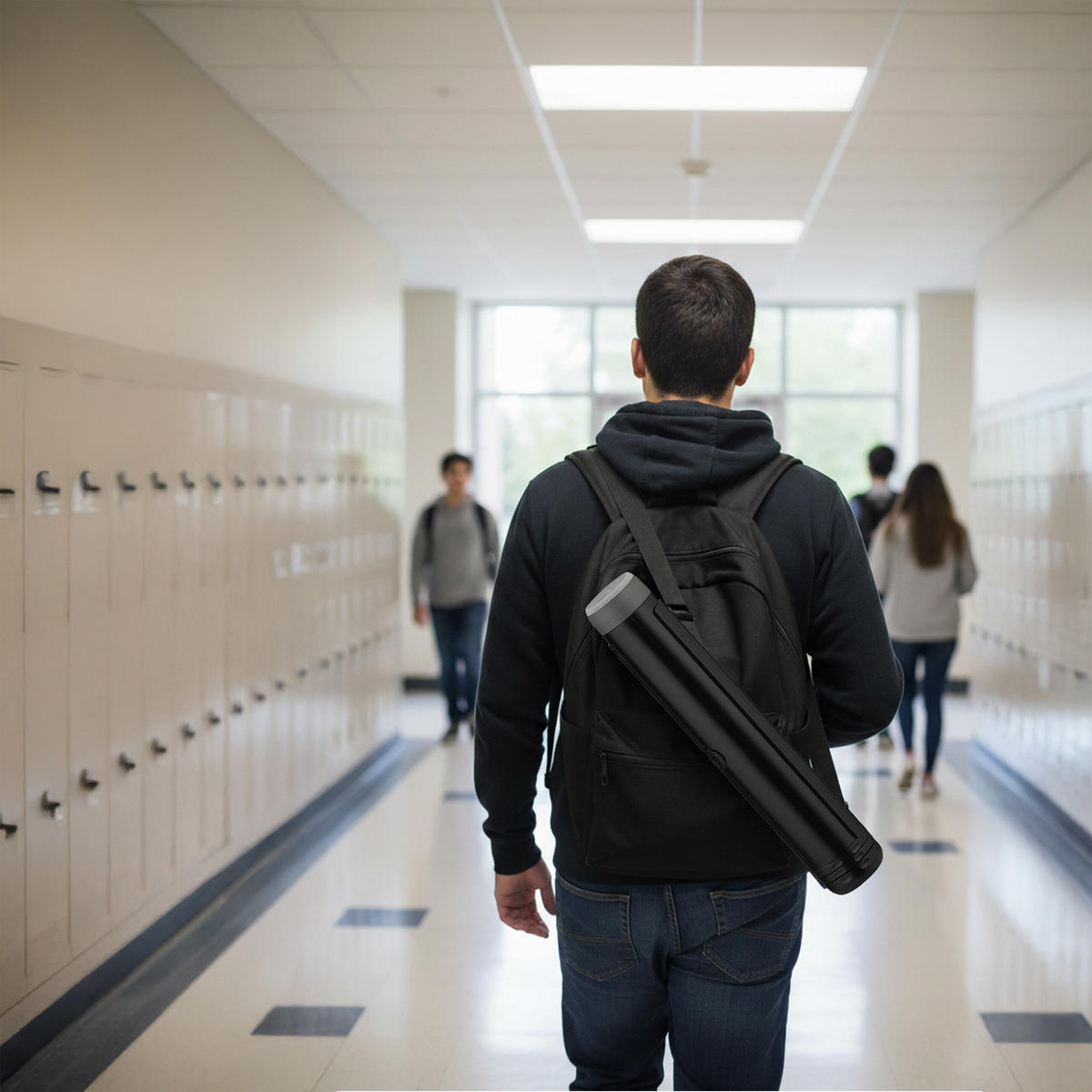 POSTERROLLE - Schwarz, Kunststoff (8.5/108/8.5cm) - Relaxdays