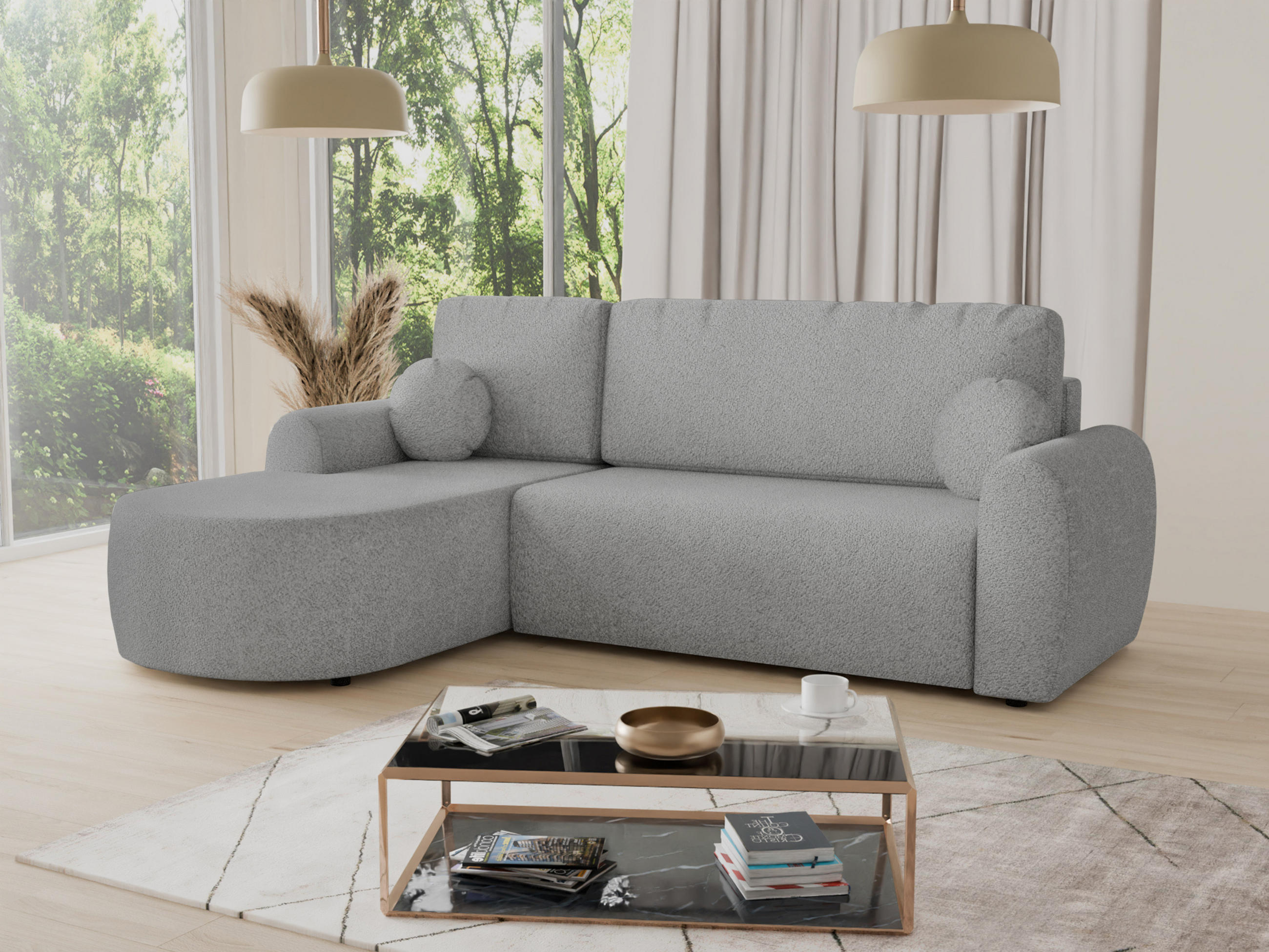 ECKSOFA Jazz, Seite: Links - Grau, Holz/Textil (240/160cm) - Sofnet