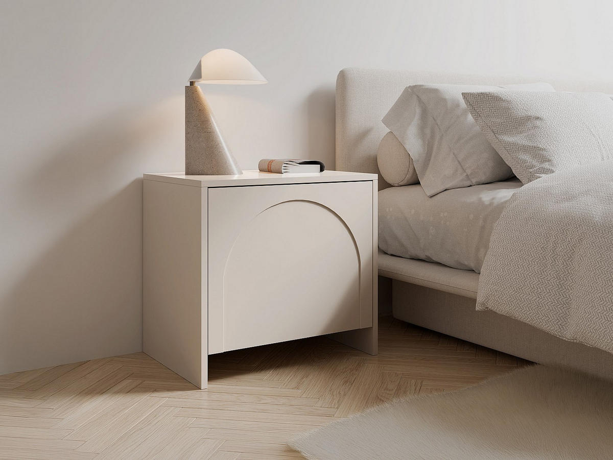 NACHTTISCH - 52cm x 40cm - MDF - beige - NALYRA - Beige, Holz (52/50/40cm) - Vente-Unique