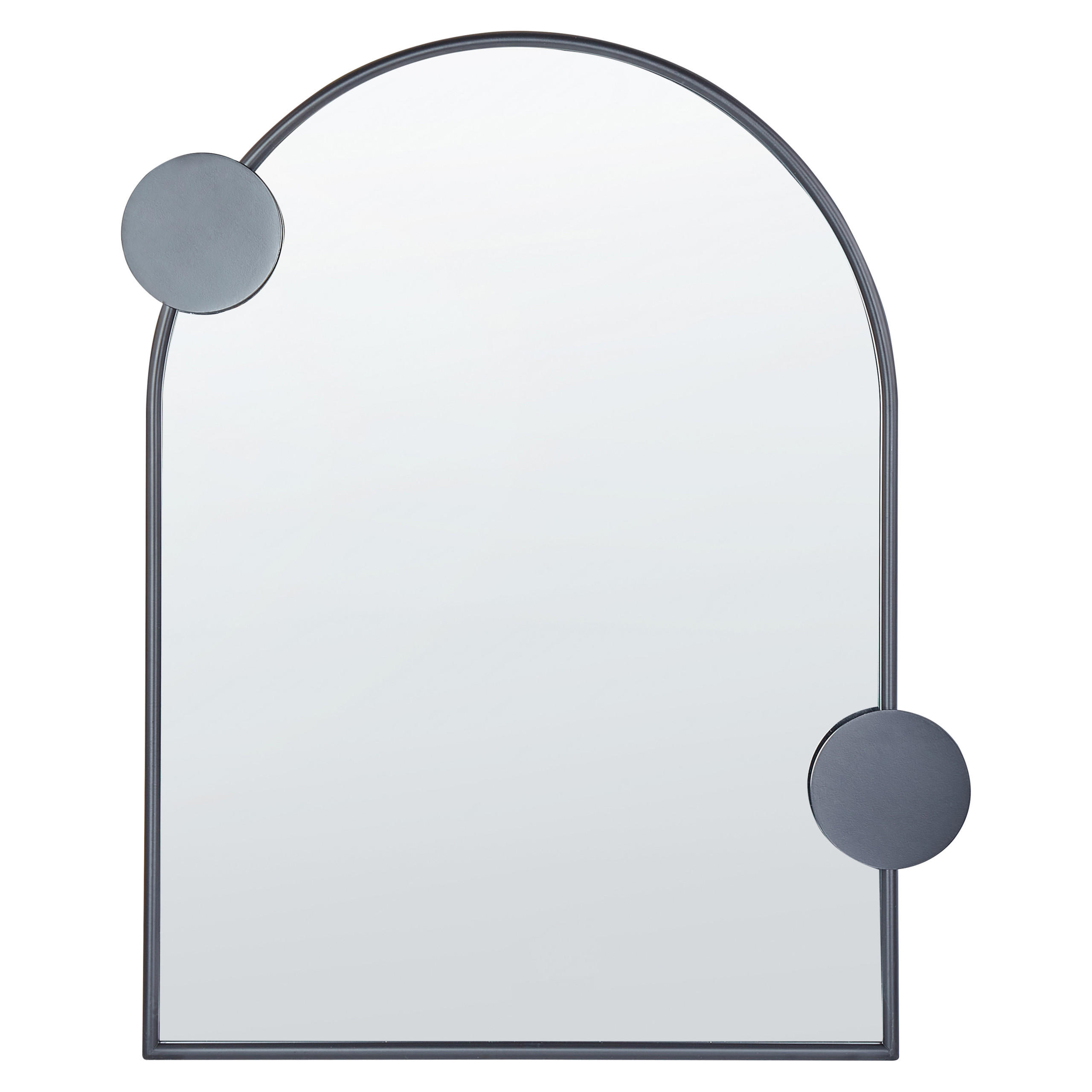 WANDSPIEGEL schwarz Metall 69/80 cm Aulon - Schwarz, Metall (69/80/3cm) - Beliani