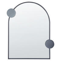 WANDSPIEGEL schwarz Metall 69/80 cm Aulon - Schwarz, Metall (69/80/3cm) - Beliani