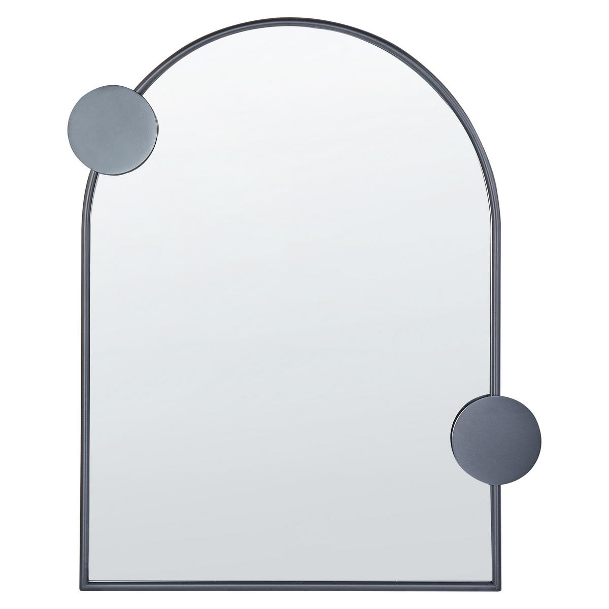 WANDSPIEGEL schwarz Metall 69/80 cm Aulon - Schwarz, Metall (69/80/3cm) - Beliani