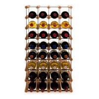 WEINREGAL Vinotega Mod Metal 82,5x42,5x24,5 cm 4x8 Flaschen Massives Kiefernholz Braun Geölt - Braun, Holz (42.5/82.5/24.5cm) - PROREGAL