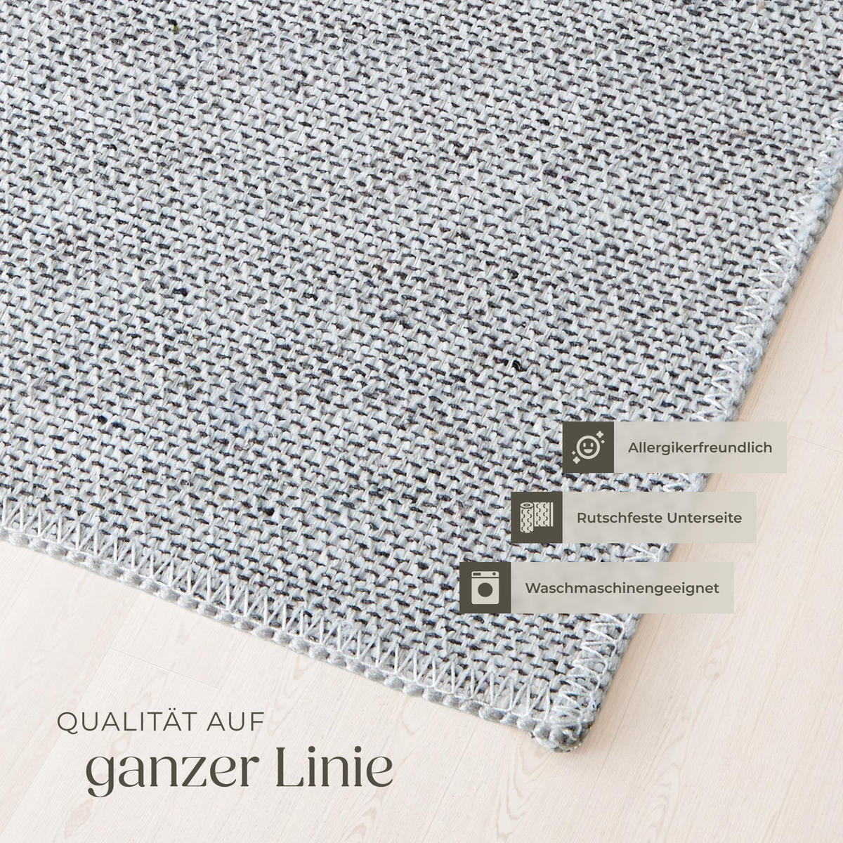 TEPPICH Vintage Design Aliya,rutschfeste Unterseite,grau - Grau, Kunststoff (160/230cm) - tectake