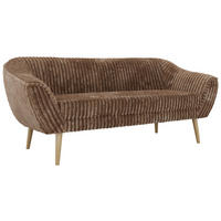 TŘÍMÍSTNÁ POHOVKA PIRS 3 - Hnědá Manšestr - Dřevěné nohy - barva buku/hnědá, kompozitní dřevo/textil (180/75/74cm) - MKS