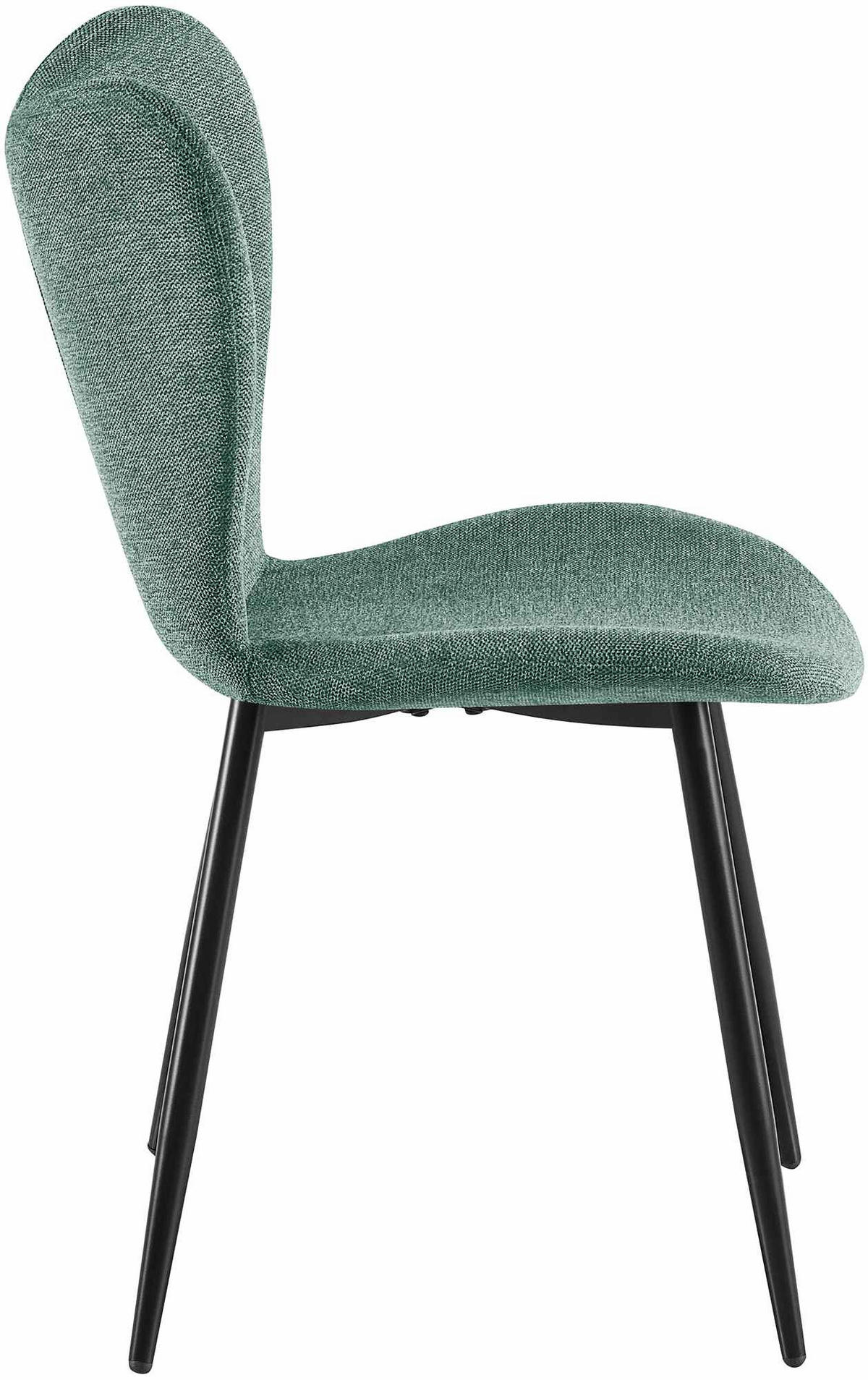 ESSZIMMERSTUHL Stoff Grün - Schwarz/Grün, Textil/Metall (50/80/58cm) - CLP