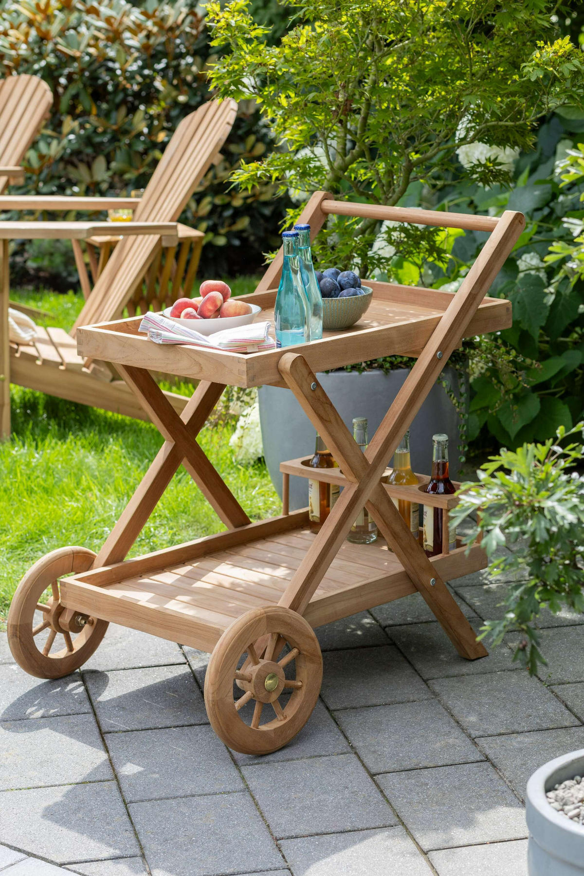 SERVIERWAGEN Chester - Naturfarben, Holz (48/83/71cm) - Mr. Deko