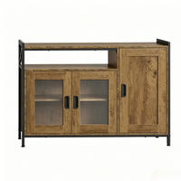 SIDEBOARD 110/33/75 cm in Braun mit offenem Fach und verstellbaren Regalen - Braun, Metall (110/75/33cm) - BEAOK