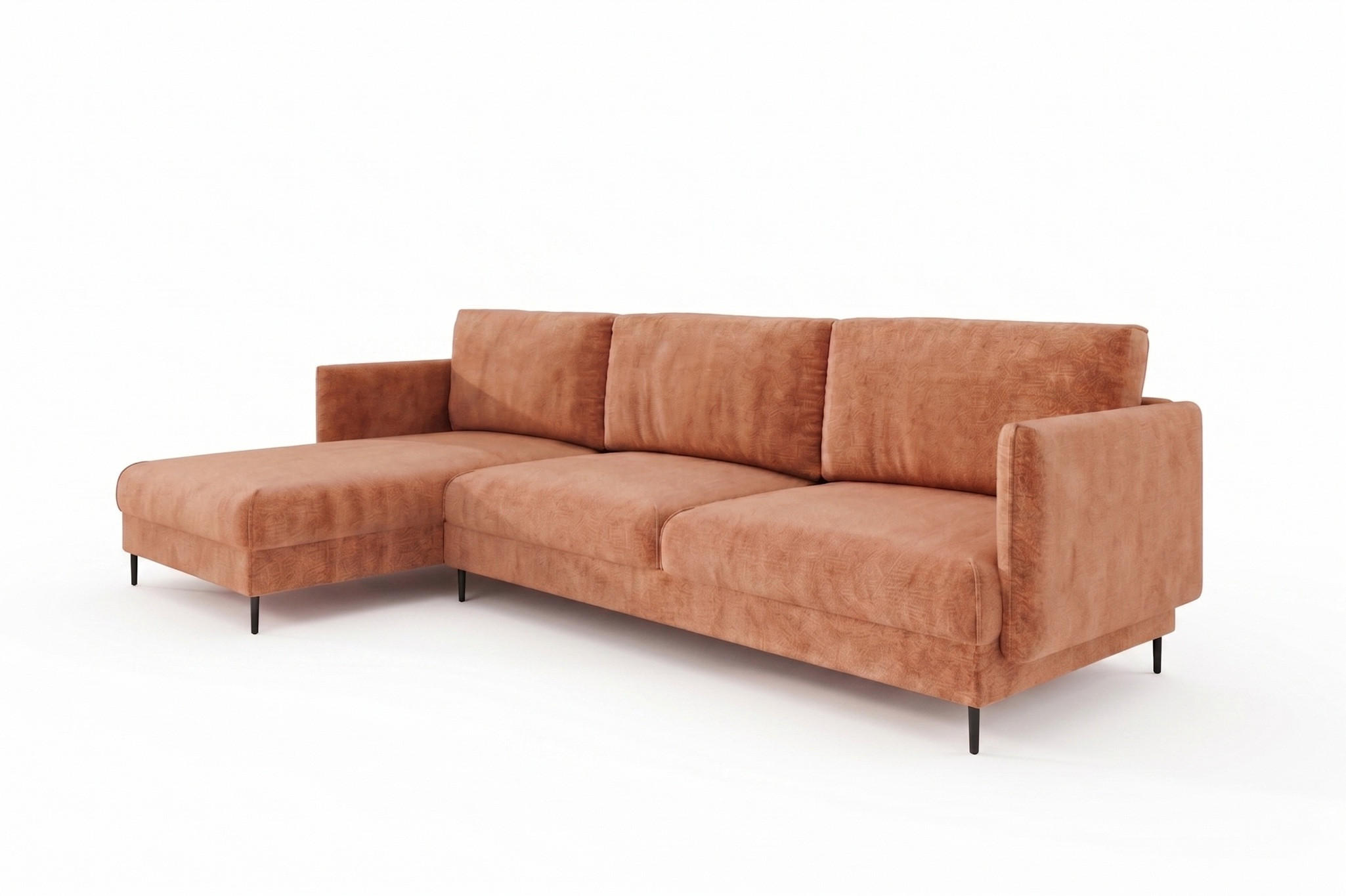 ECKSOFA Helmer In Stoff Vibe - Orange, Holzwerkstoff/Textil (164/293cm) - Fun Möbel