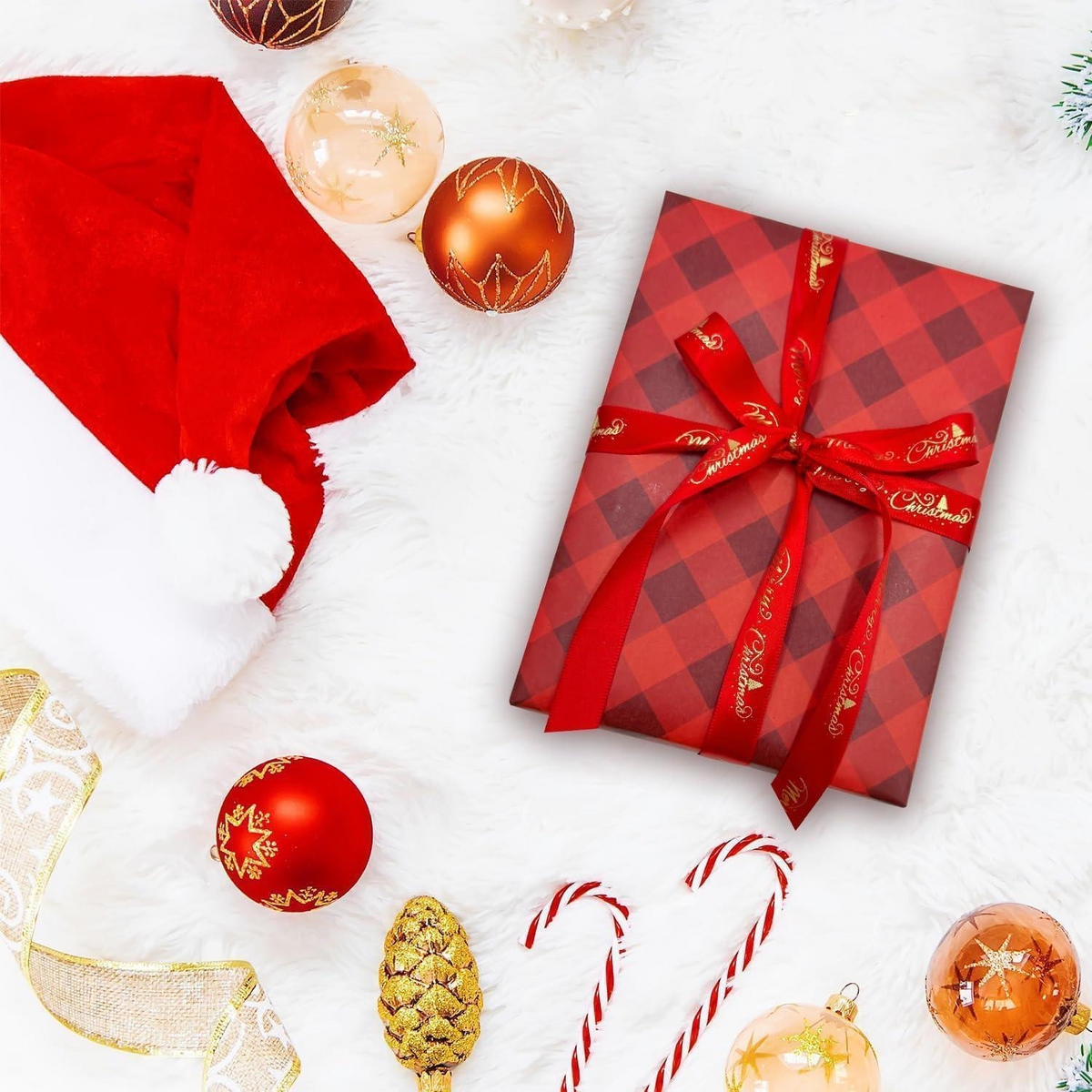 GESCHENKPAPIERROLLE Weihnachtsdesign 43 cm x 15 m - Rot, Papier (43/0.1/1500cm)