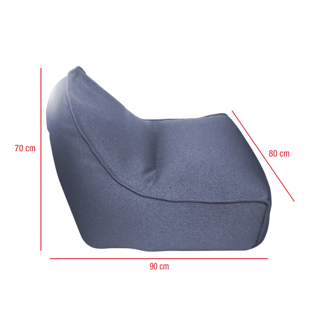 SITZSACKBEZUG Blau 90/80/70 cm - Blau, Textil (90/70/80cm) - Mobili Rebecca