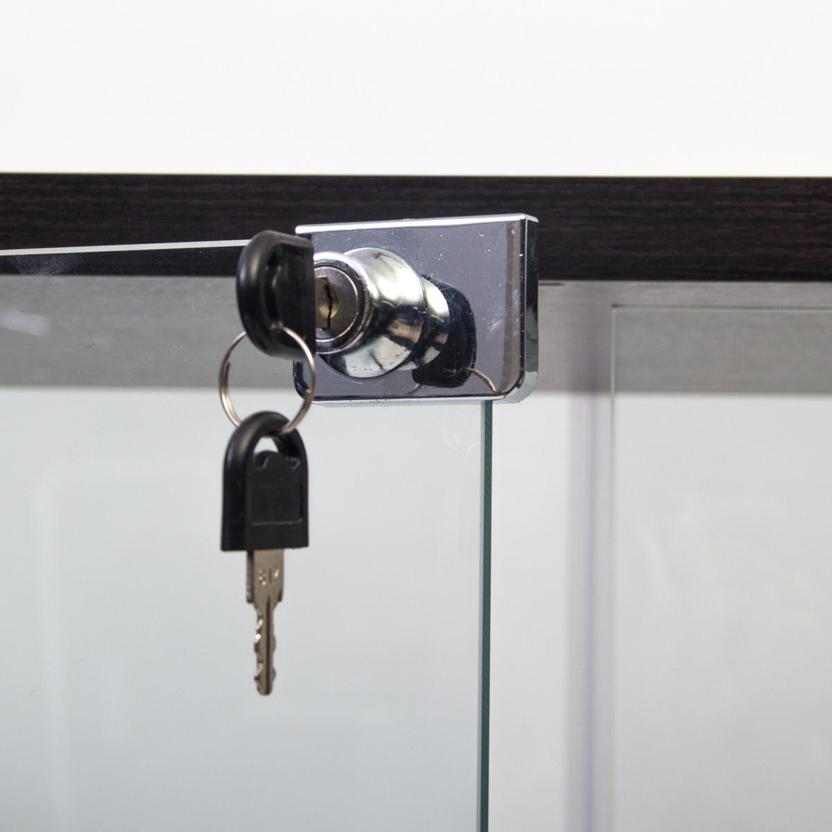 VITRINE 80/36/164 cm mit LED-Beleuchtung, Glasvitrine für Wohnzimmer - Schwarz, Glas (36/164/80cm) - PARAFTA HOME