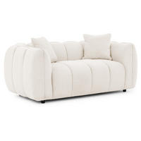2-SITZER SOFA Nubira in tief gesteppter Bubble-Optik aus weichem Creme Strukturstoff im modernen Design - Creme/Schwarz, Holz/Kunststoff (172/69/89cm) - S-Style Möbel