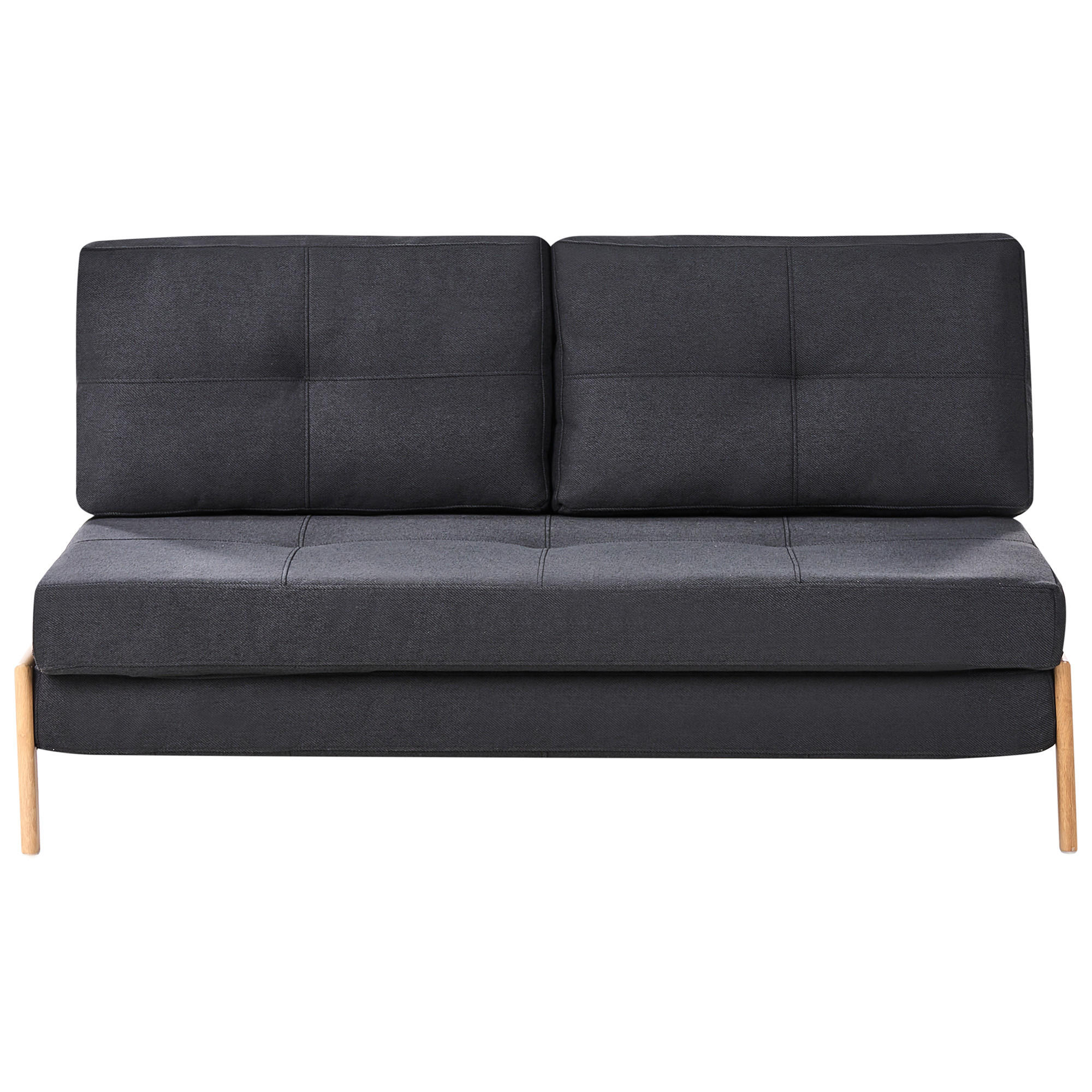 2-SITZER-SCHLAFSOFA Polsterbezug Schwarz Edland - Schwarz, Textil (152/76/94cm) - Beliani
